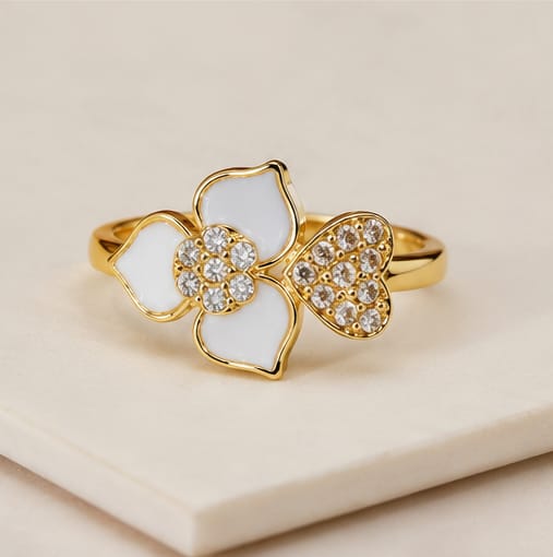 Bloom  Crystal Adjustable Ring
