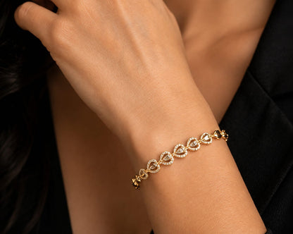 Heart Drop Gold Bracelet