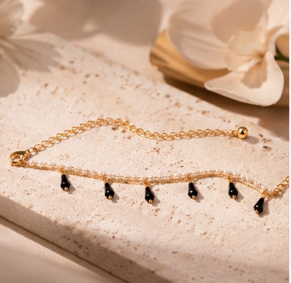 Obsidian Drop Bracelet