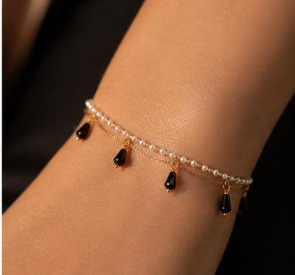Obsidian Drop Bracelet