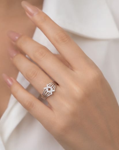 Infinity Cross Crystal Ring