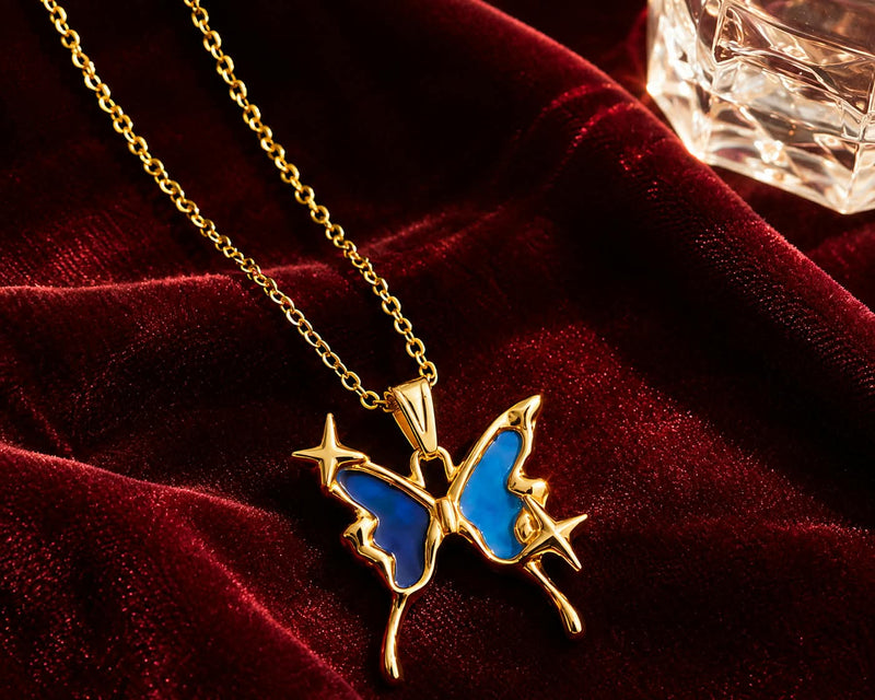 Azure Butterfly Necklace