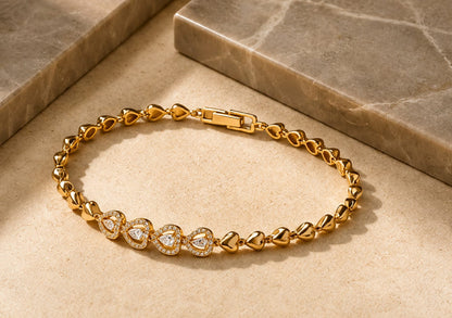 Heart Drop Gold Bracelet