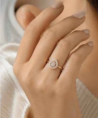 Elegant Pear Drop Ring