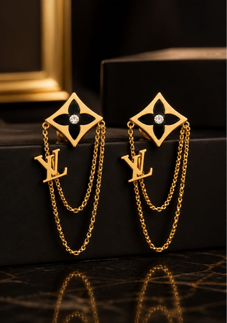 Verona Black Floral Earrings