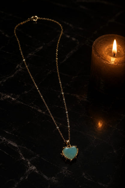 Celeste Dual-Side Heart Pendant Necklace