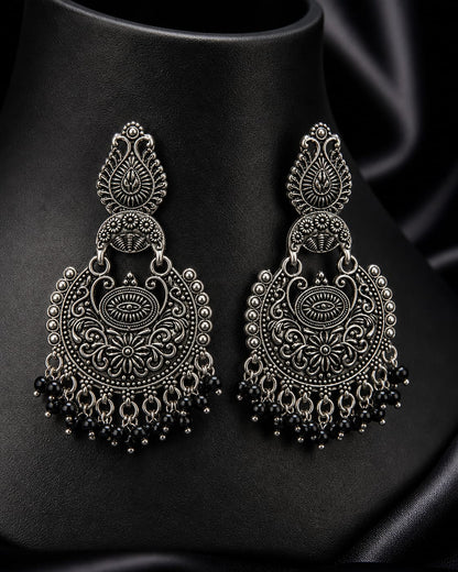 Noor Mahal Black Bead Earrings
