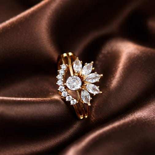 Moonflower Crystal Adjustable Ring