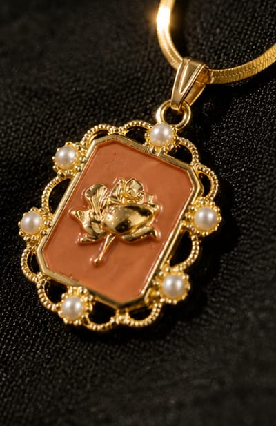 Elegant Rose Charm Necklace