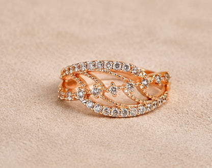 Rose Infinity Crystal Ring