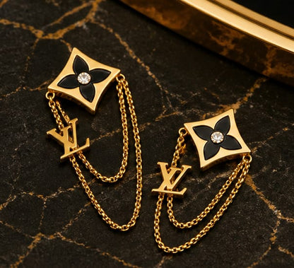 Verona Black Floral Earrings