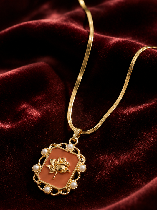 Elegant Rose Charm Necklace
