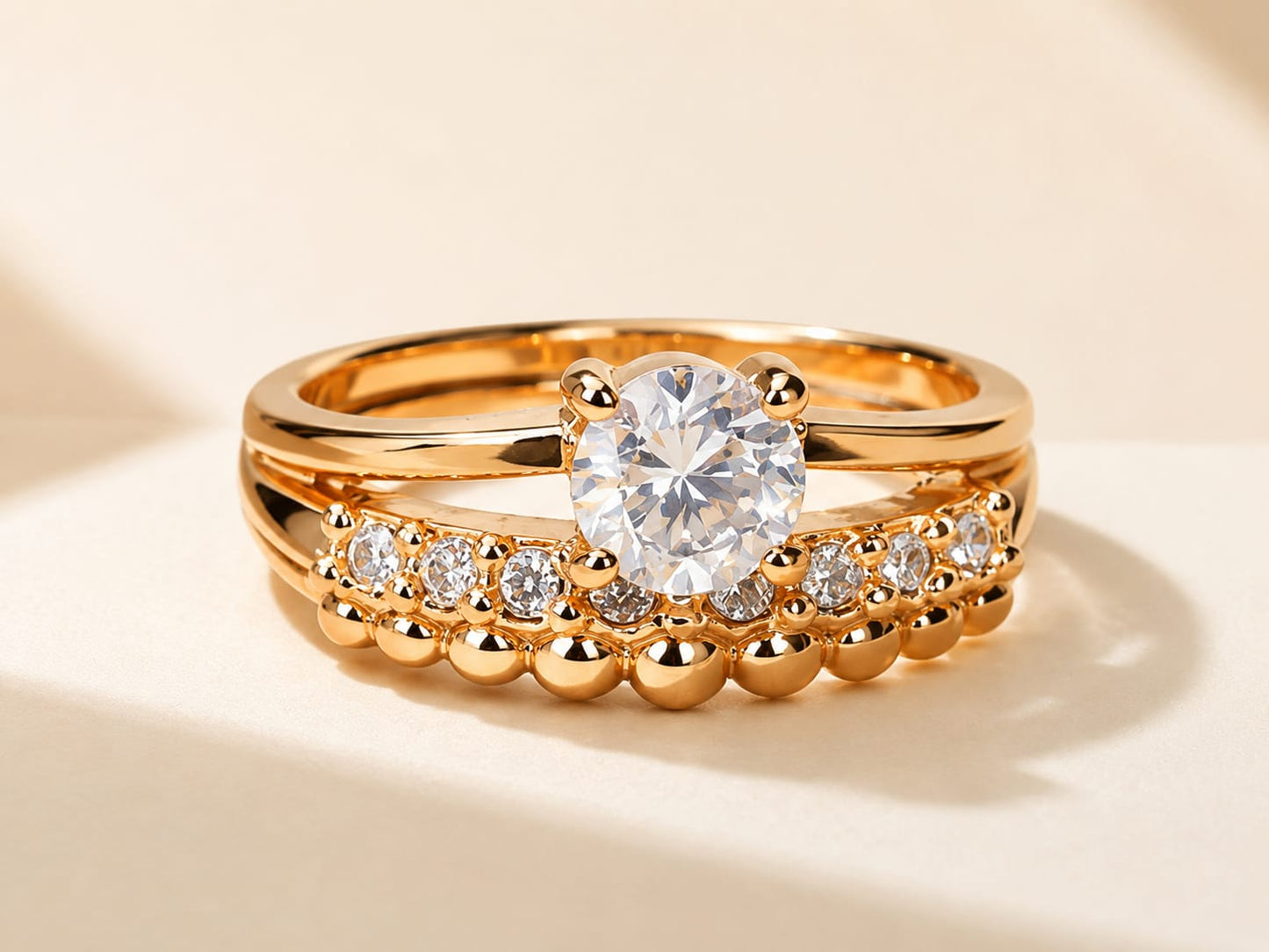 Regal Crystal Adjustable Ring