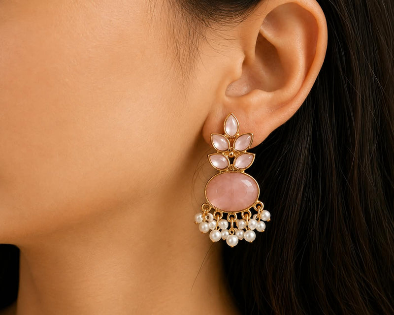 Blush Pearl Chandelier Earrings