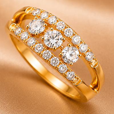 Royal Trio Adjustable Ring