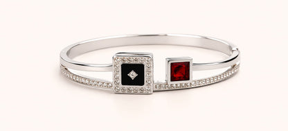 Luxe Dual Stone Crystal Cuff Bracelet