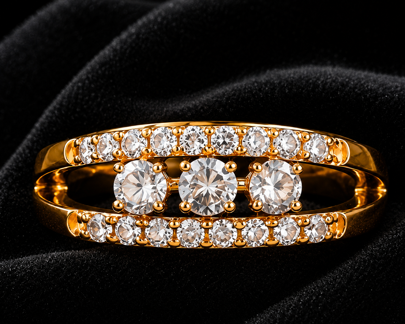 Royal Trio Adjustable Ring