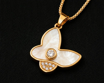 Luxe Pearl Butterfly Necklace
