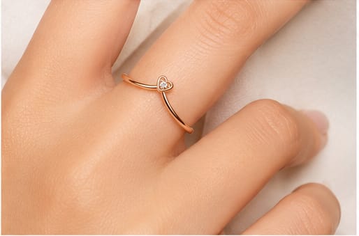 Crystal Heart Adjustable Ring