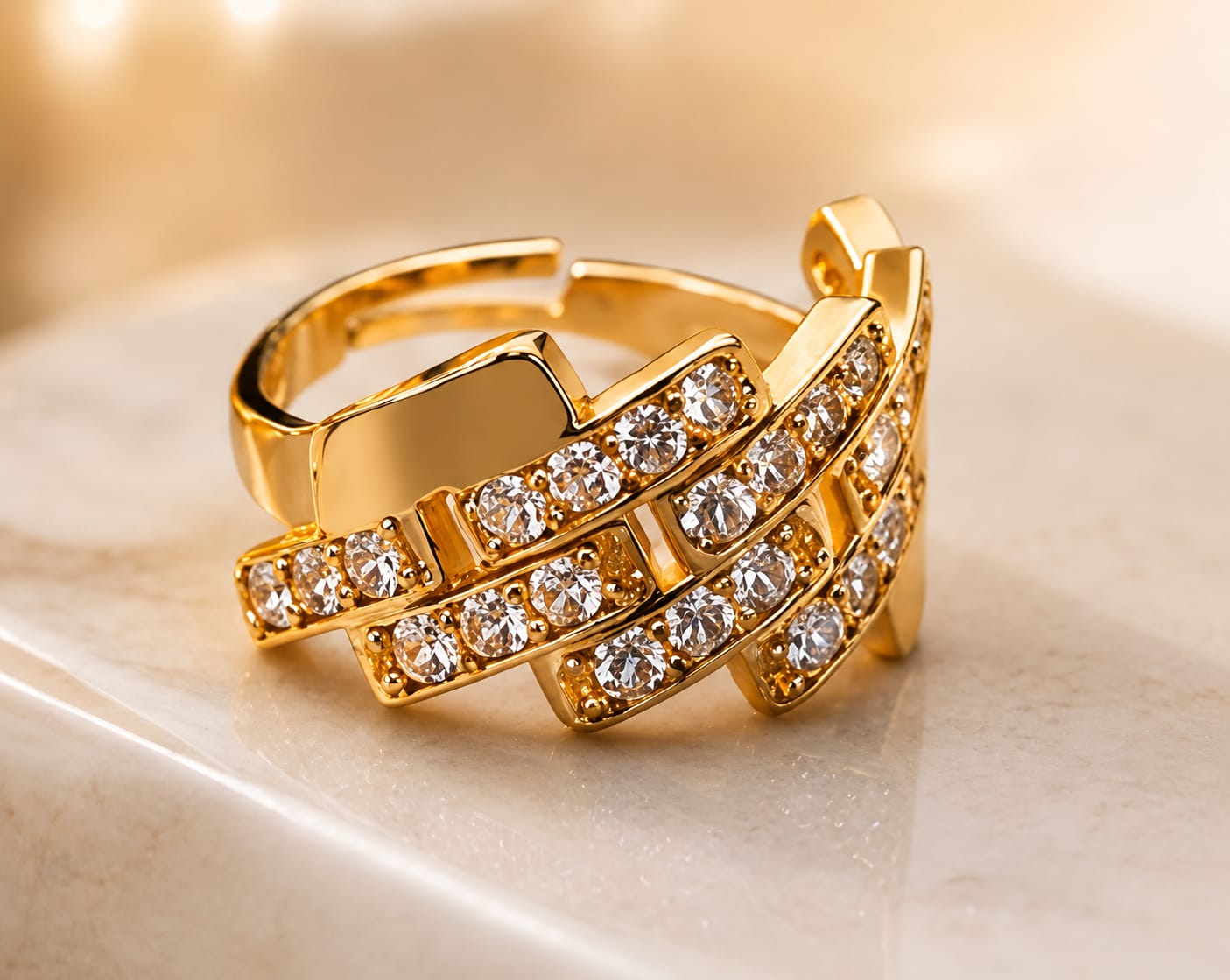 Crystal Cascade Ring