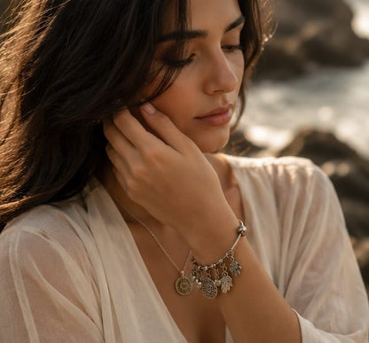 Vintage Heart Charm Bracelet