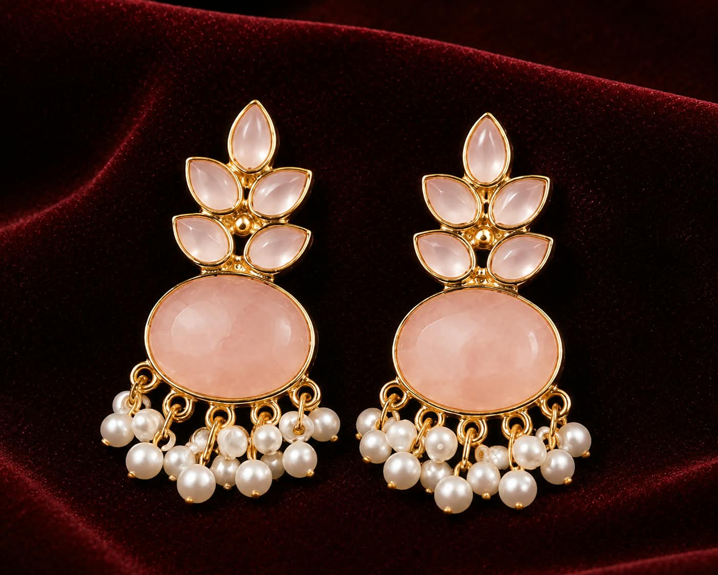 Blush Pearl Chandelier Earrings