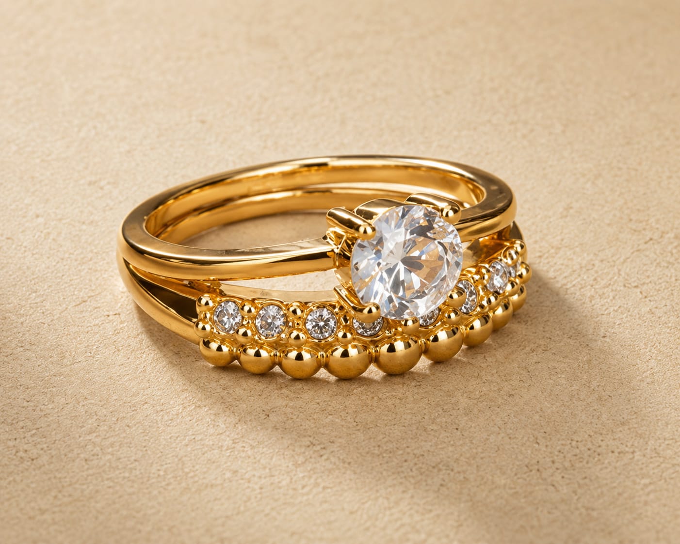 Regal Crystal Adjustable Ring
