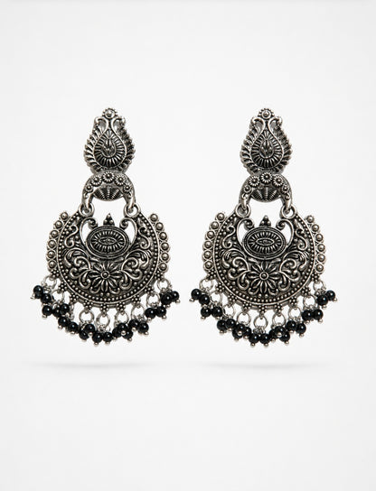 Noor Mahal Black Bead Earrings