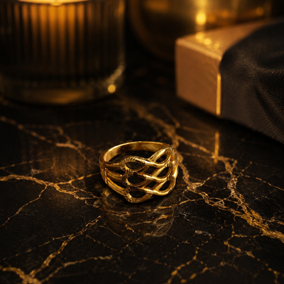 Infinity Weave Gold Ring