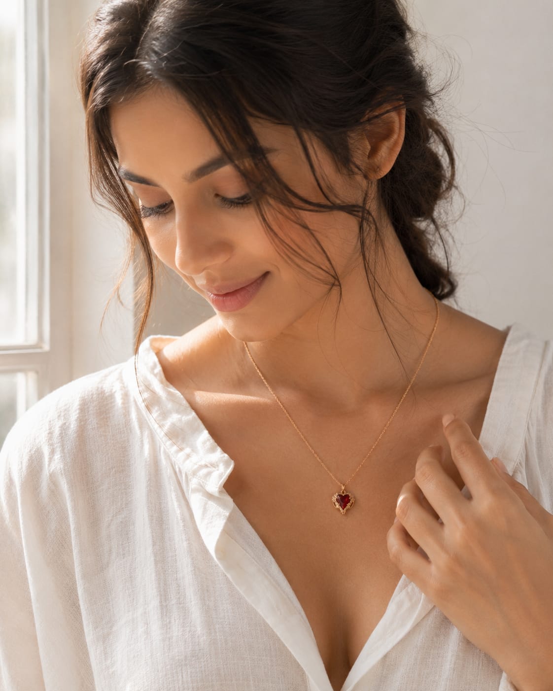 Royal Ruby Heart Necklace
