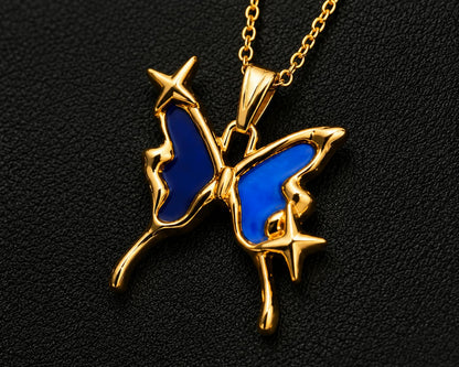 Azure Butterfly Necklace
