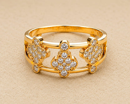 Luxe Flower Chain Ring
