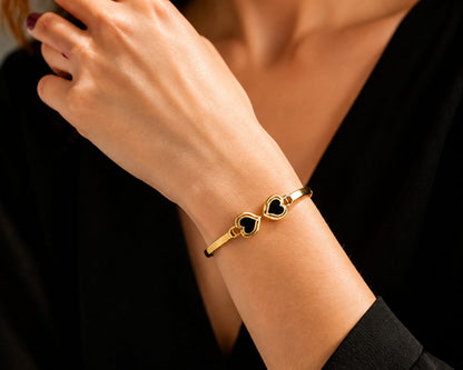 Golden Twin Hearts Bracelet