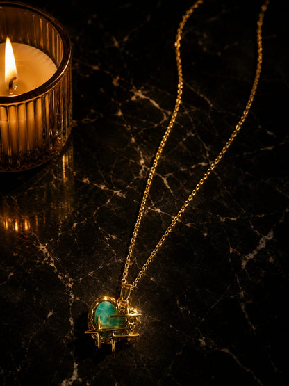 Celeste Dual-Side Heart Pendant Necklace