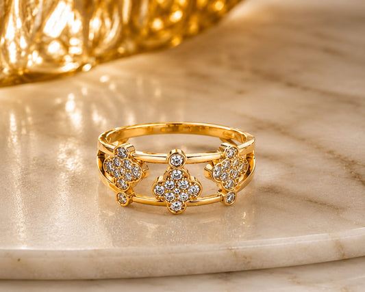 Luxe Flower Chain Ring