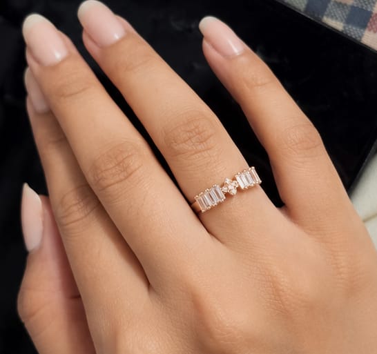 Rose Gold Floral Adjustable Ring