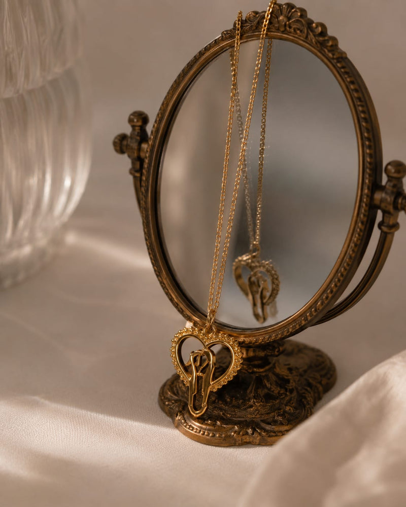 Golden Love Lock Necklace