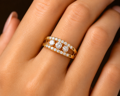 Royal Trio Adjustable Ring