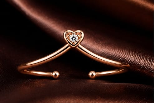 Crystal Heart Adjustable Ring