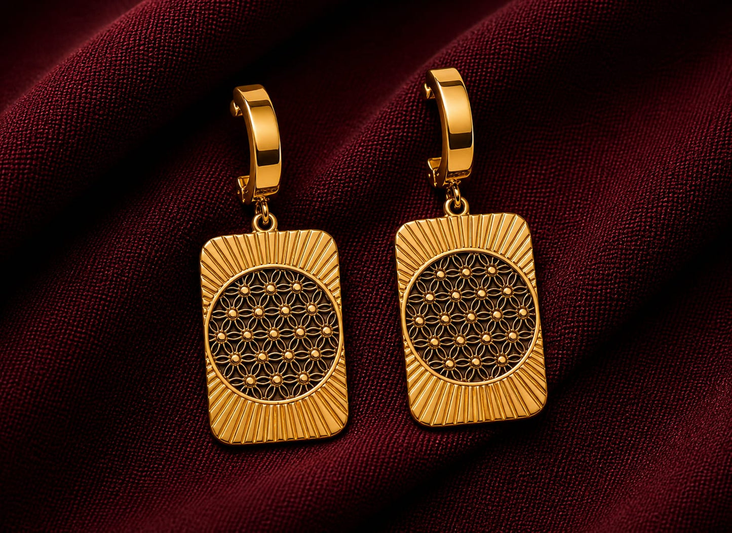 Royal Sunburst Drop Earrings