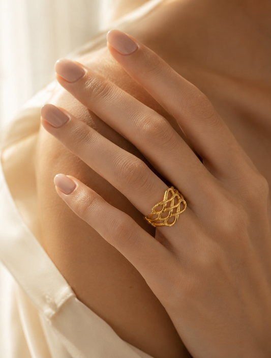 Infinity Weave Gold Ring